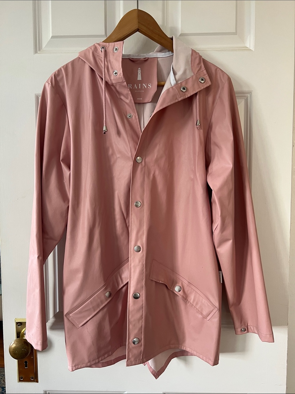 Rains Pink Hooded Women’s Raincoat